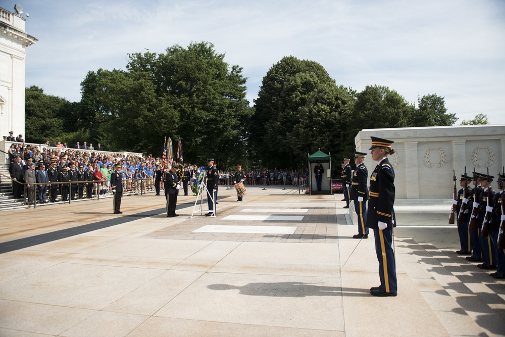 Wreath laying at the Tomb of the Unknown Soldier in Arlington National Cemetery for the Army’s 241st Birthday