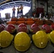 Helmet lineup for inspection