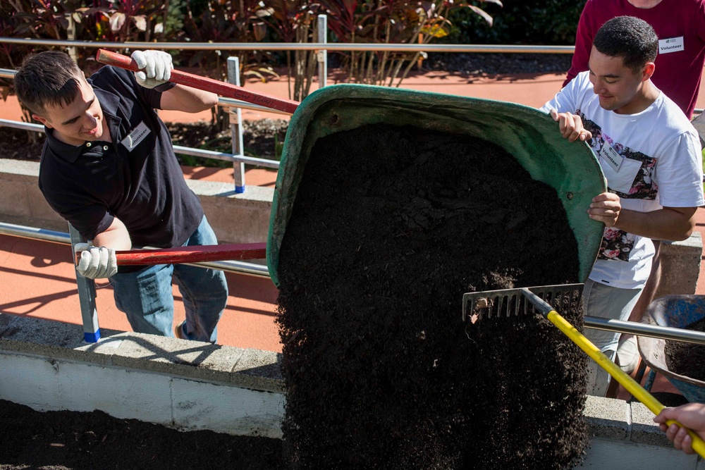 Marines volunteer with Wesley Mission