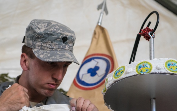 Culinary specialist decorates Army birthday cake