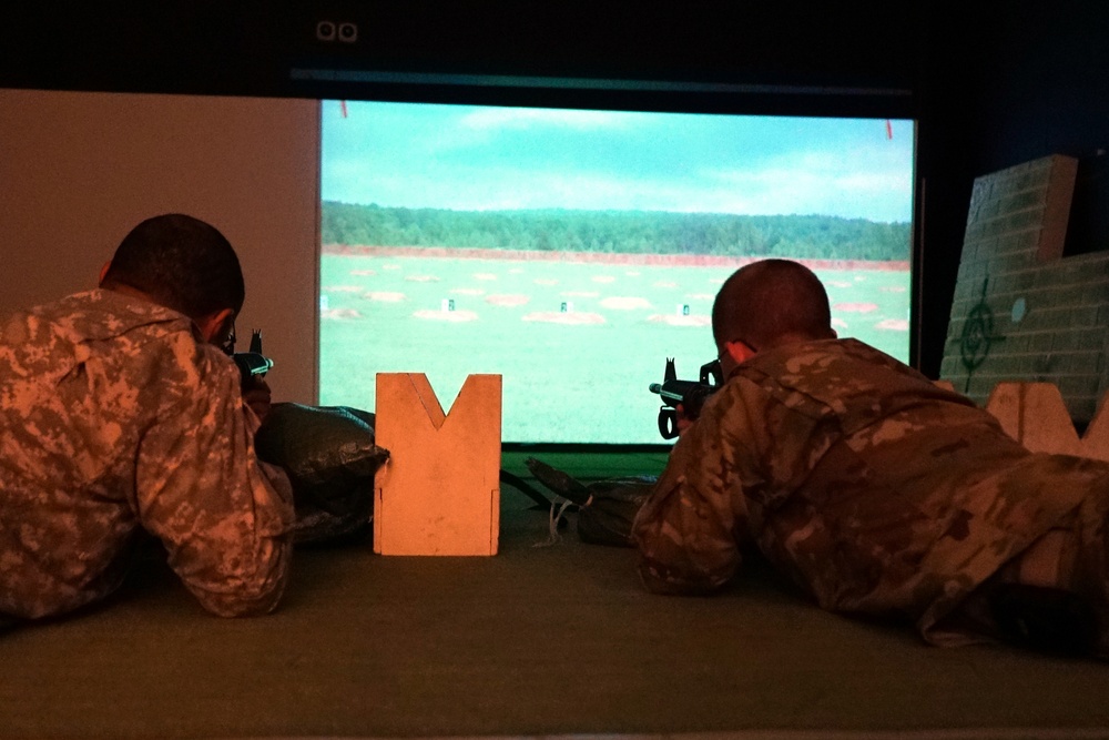 Vicenza Military Intelligence Detachment engage targets at the Engagement Skills Trainer (EST), Caserma Ederle, Vicenza