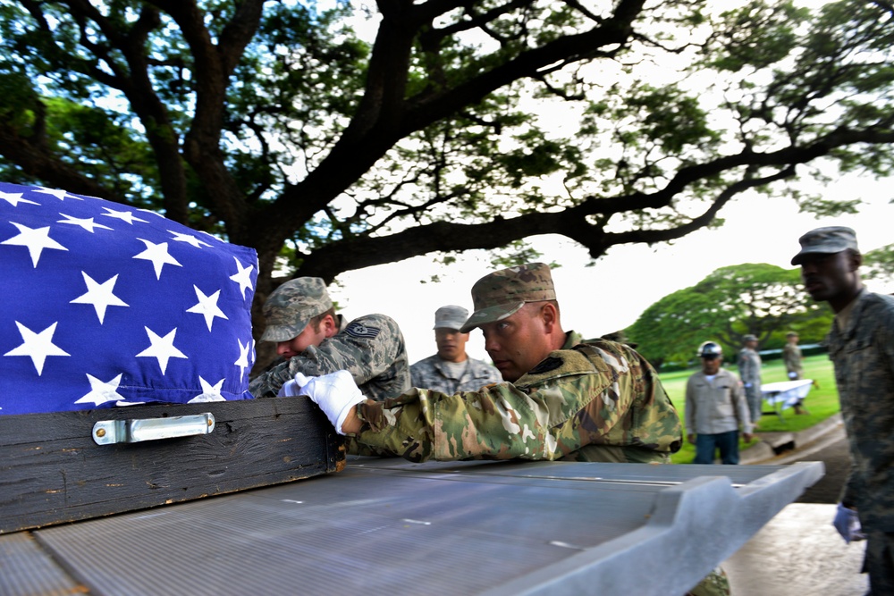 National Memorial Cemetery of the Pacific disinterment: 160613