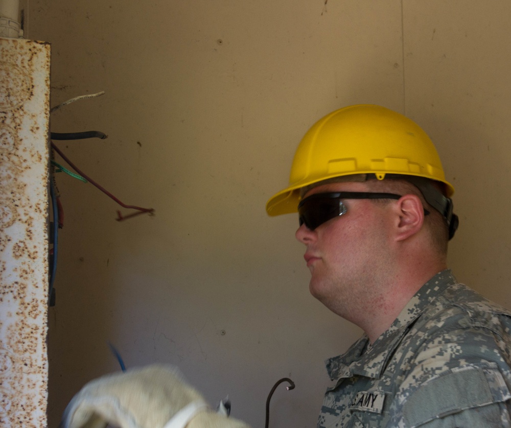 Engineers erect latrine