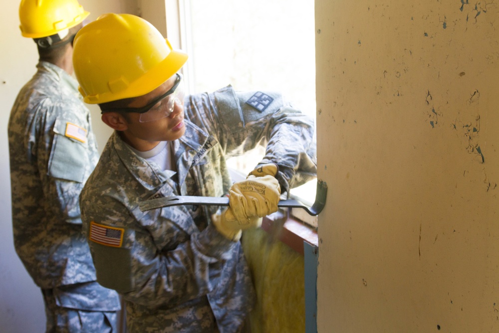 Engineers erect latrine