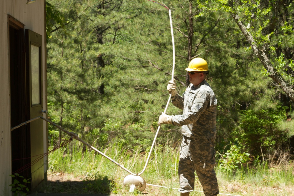 Engineers erect latrine
