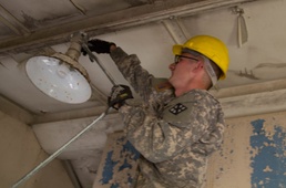 Engineers erect latrine