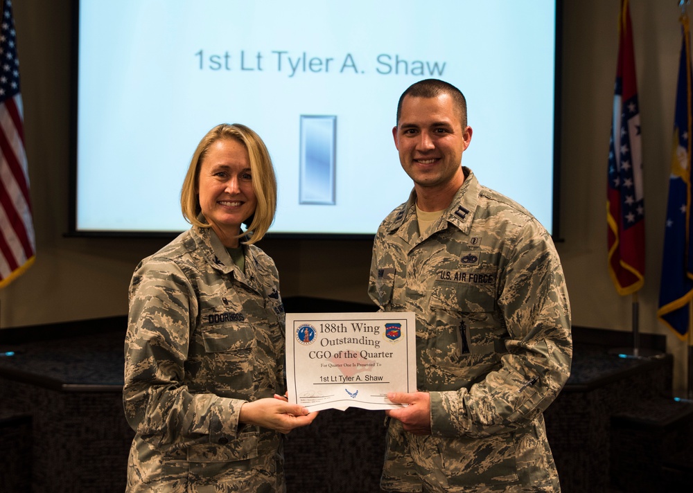 Airmen from the 188th Wing procure Airmen of the Quarter award