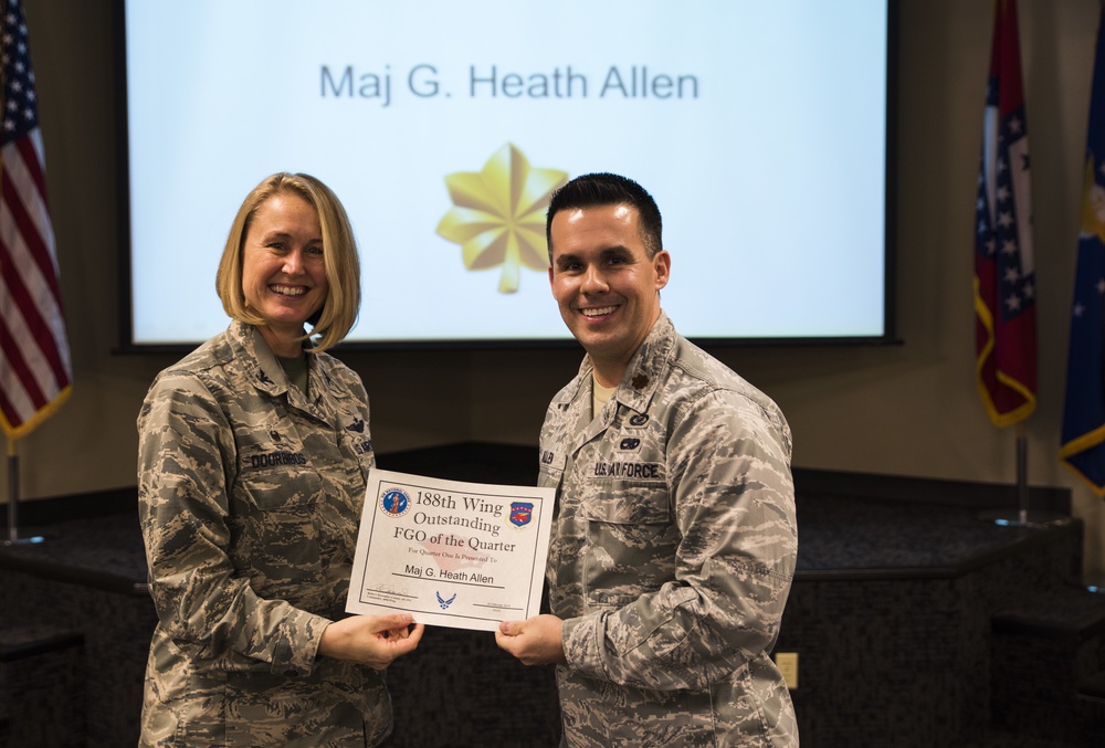 Airmen from the 188th Wing procure Airmen of the Quarter award