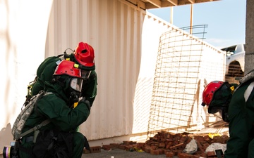 Rope Rescue Team training in disaster rescue