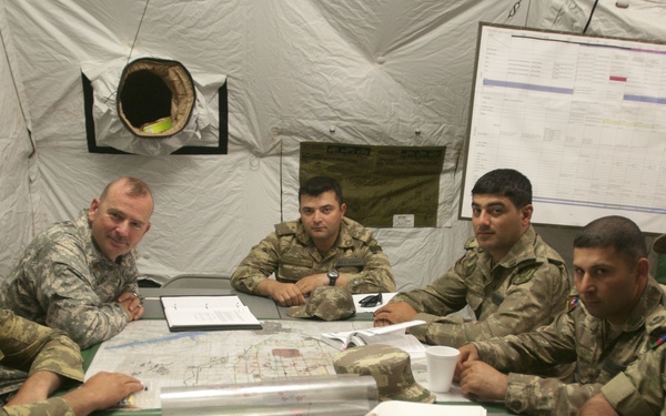 Officers from Azerbaijan train with the 45th