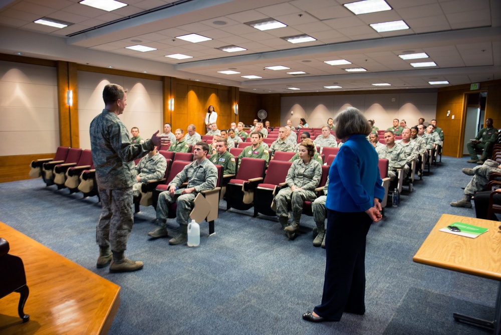 Mrs. Holly Petraeus Visits Travis Air Force Base, Calif.