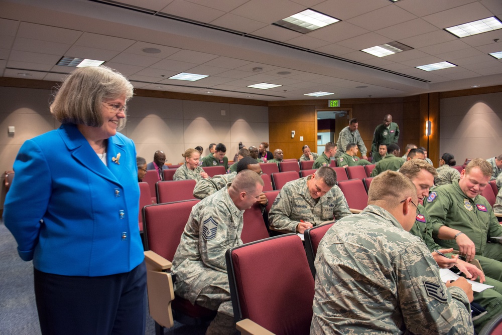 Mrs. Holly Petraeus Visits Travis Air Force Base, Calif.