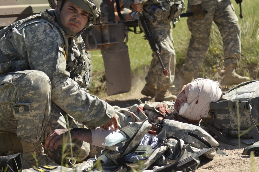 396th Medical Company (Ground Ambulance) Convoy Scenario Training