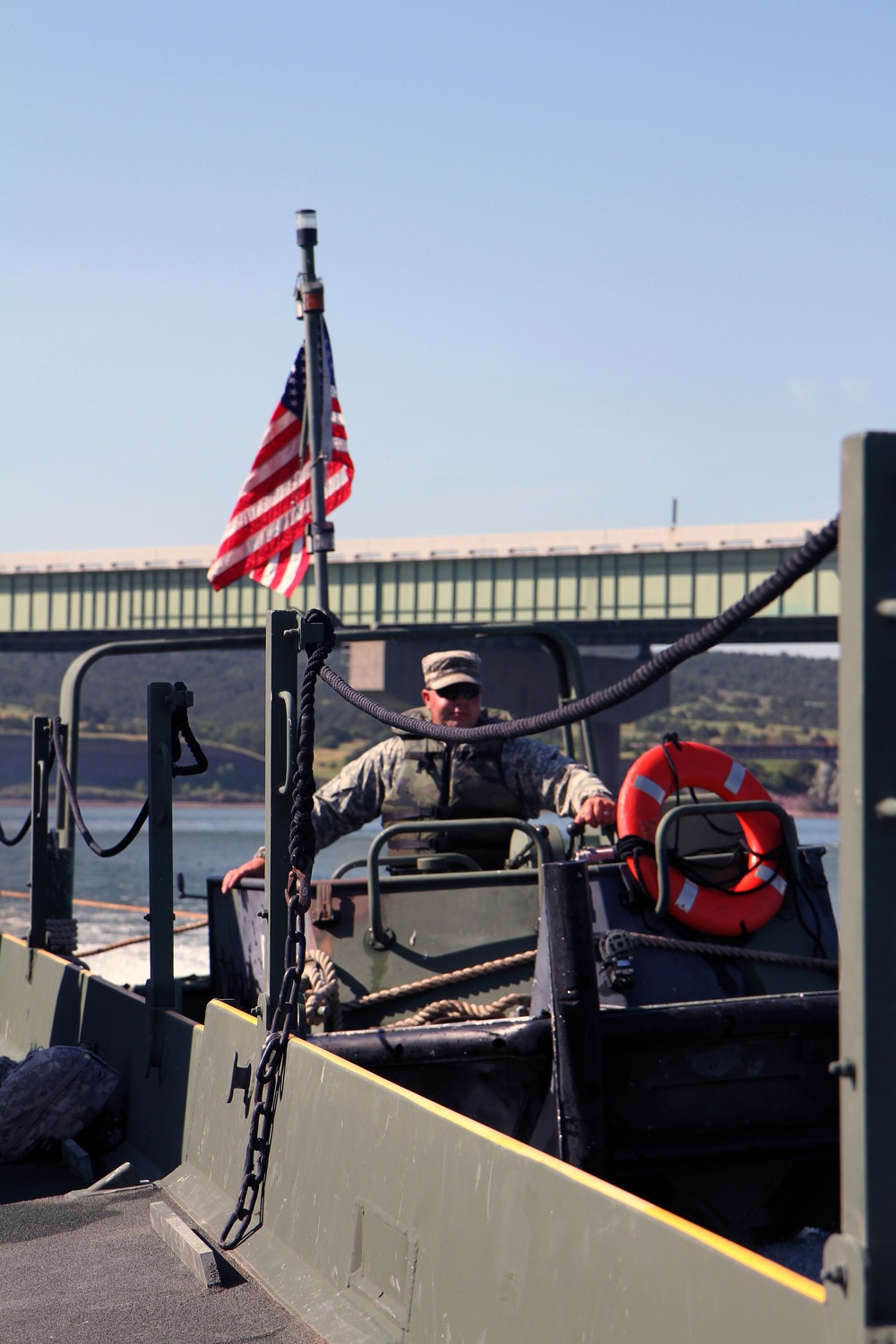 National Guard engineers conduct river crossing