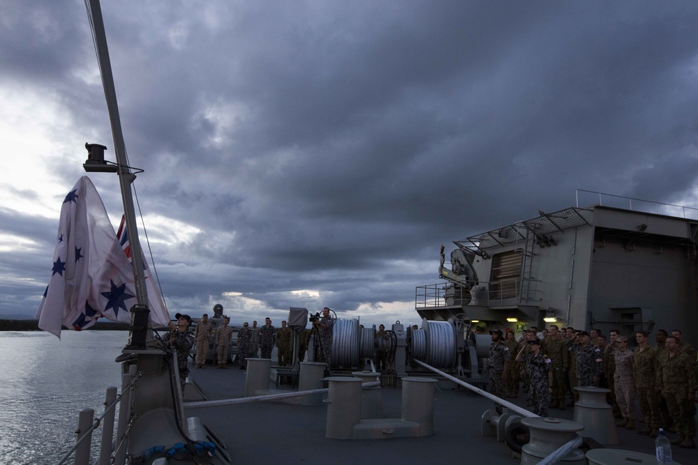 U.S. Marines embark HMAS Adelaide
