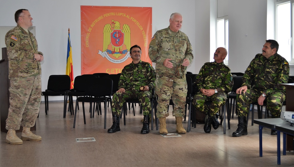 Major General Charles Gable visits Alabama Army National Guard Engineers in Romania