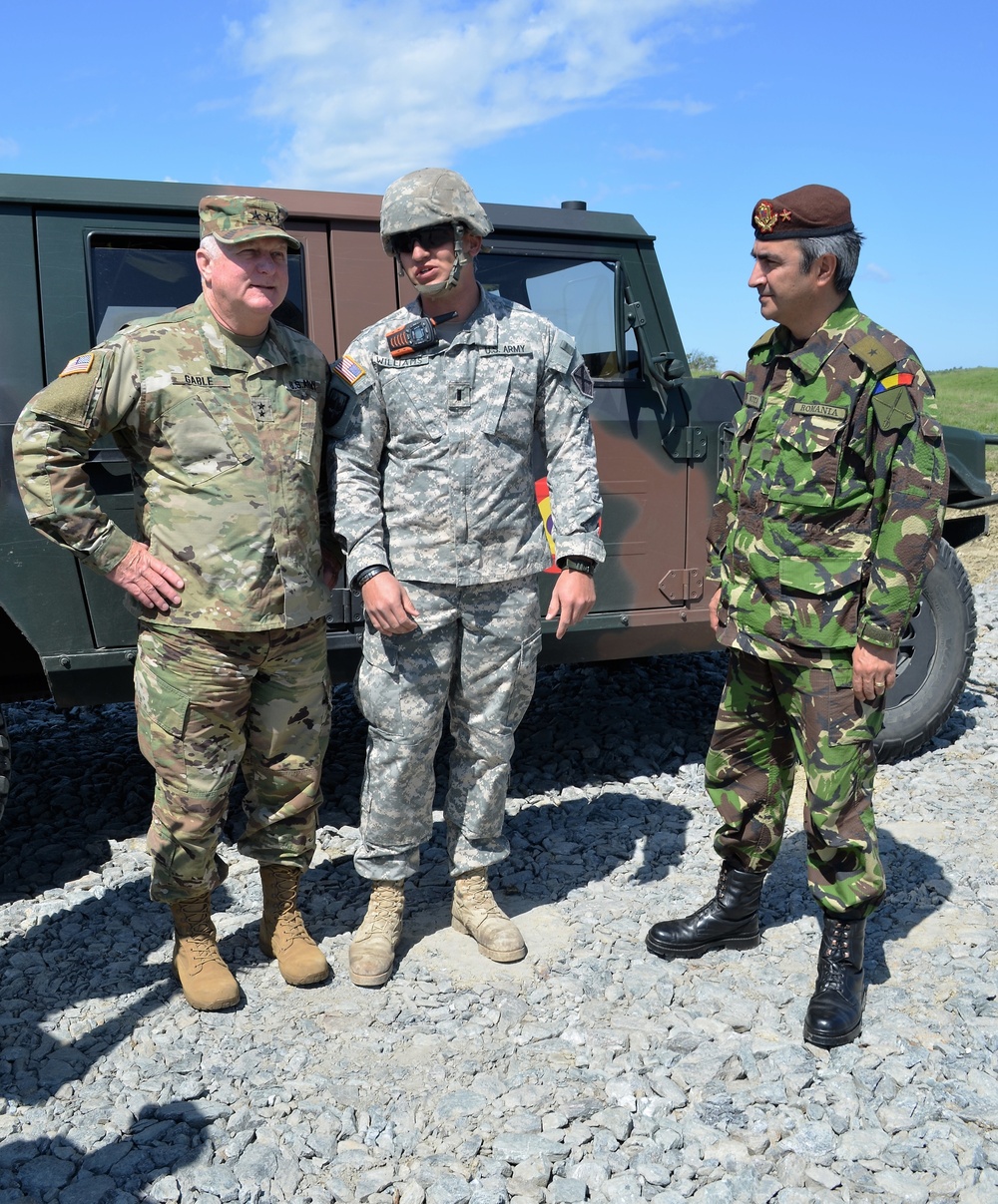 Major General Charles Gable visits Alabama Army National Guard Engineers in Romania