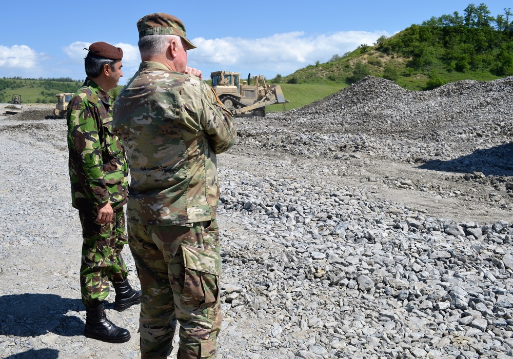 Major General Charles Gable visits Alabama Army National Guard Engineers in Romania