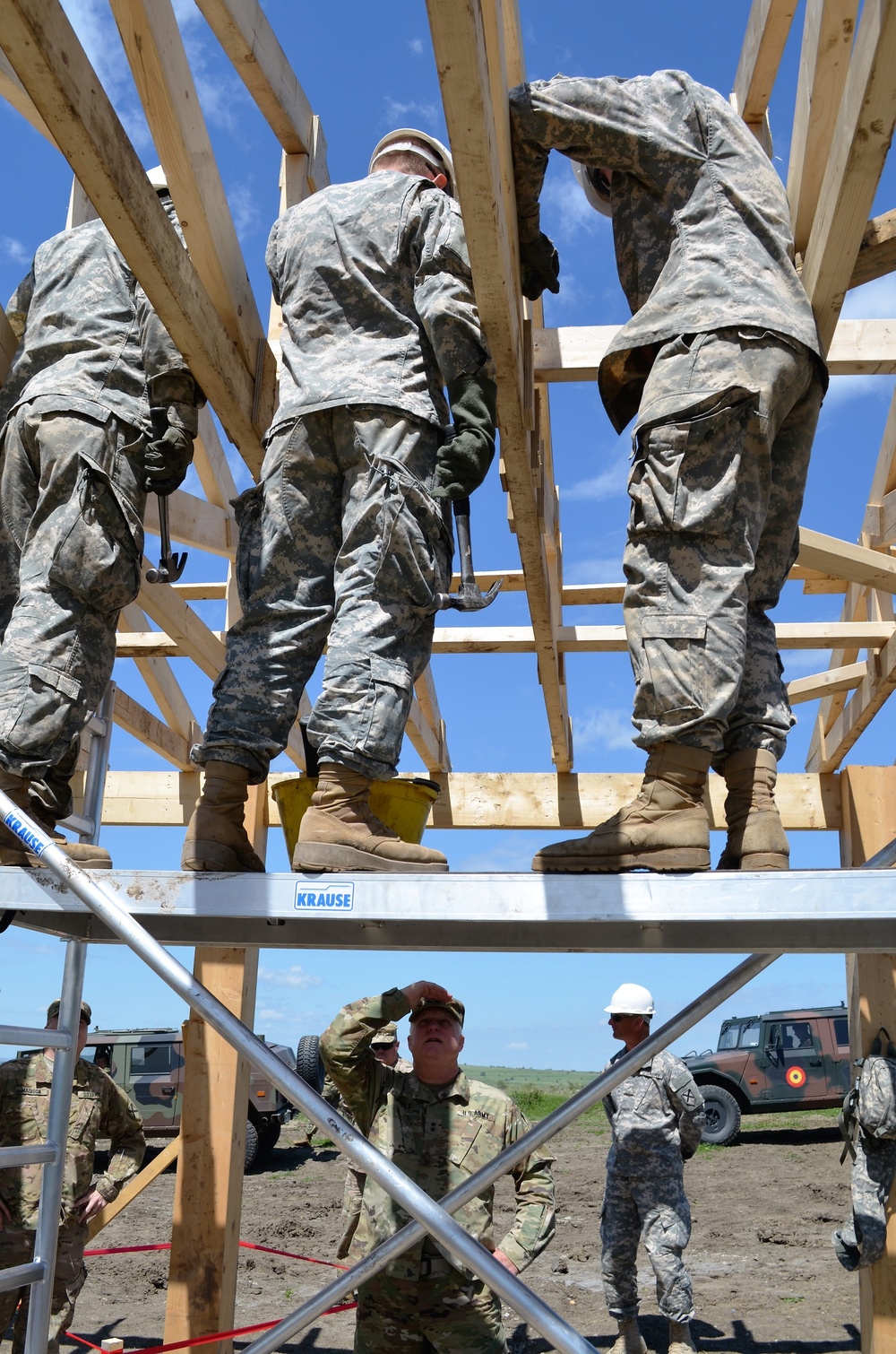 Major General Charles Gable visits Alabama Army National Guard Engineers in Romania