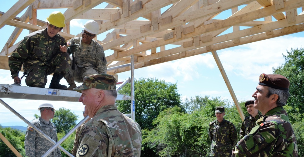 Major General Charles Gable visits Alabama Army National Guard Engineers in Romania