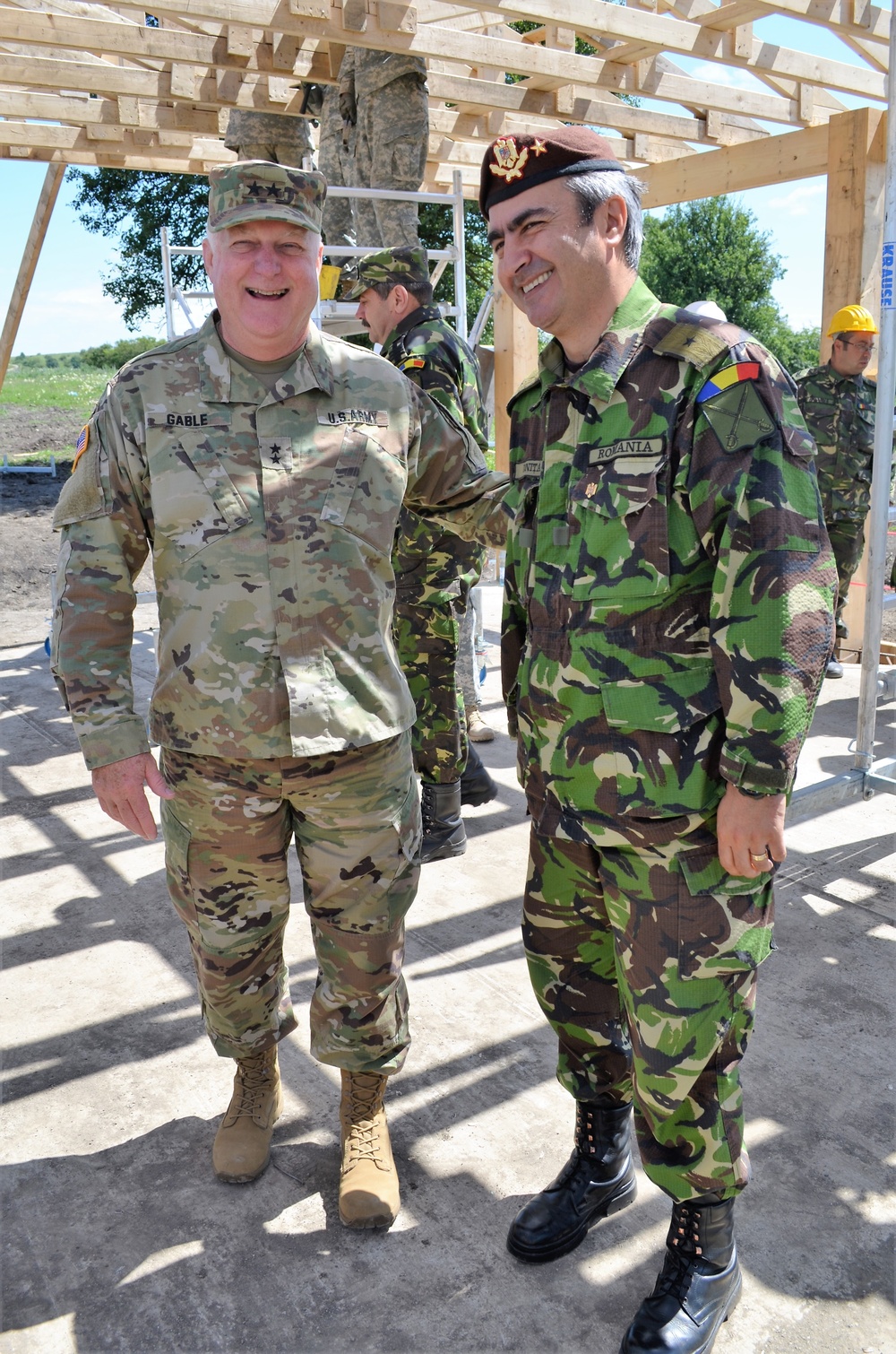 Major General Charles Gable visits Alabama Army National Guard Engineers in Romania