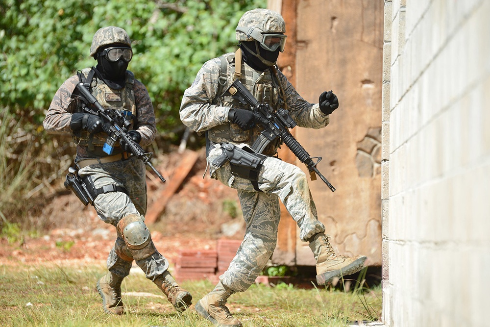 Louisiana and New Mexico Security Forces Squadrons train together in Guam