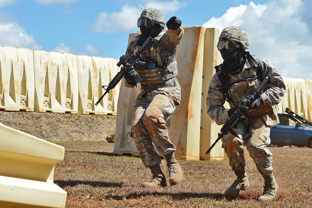Louisiana and New Mexico Security Forces Squadrons train together in Guam