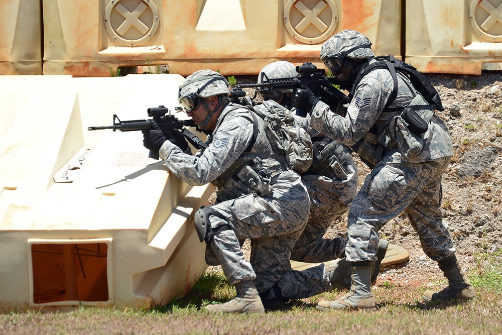 Louisiana and New Mexico Security Forces Squadrons train together in Guam