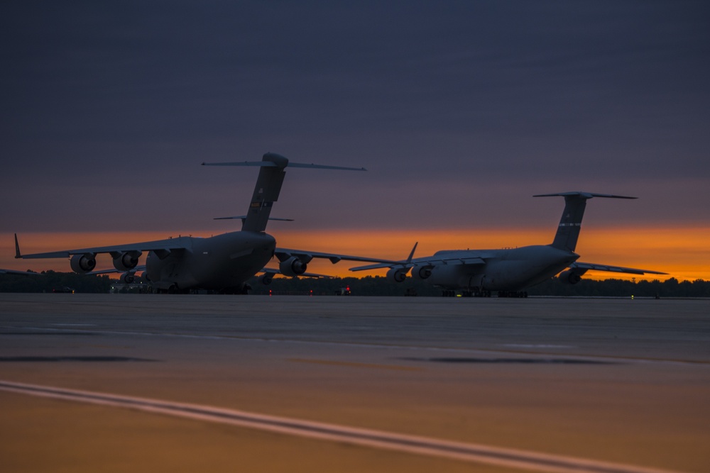 Sun rises over spectacular SAM aircraft