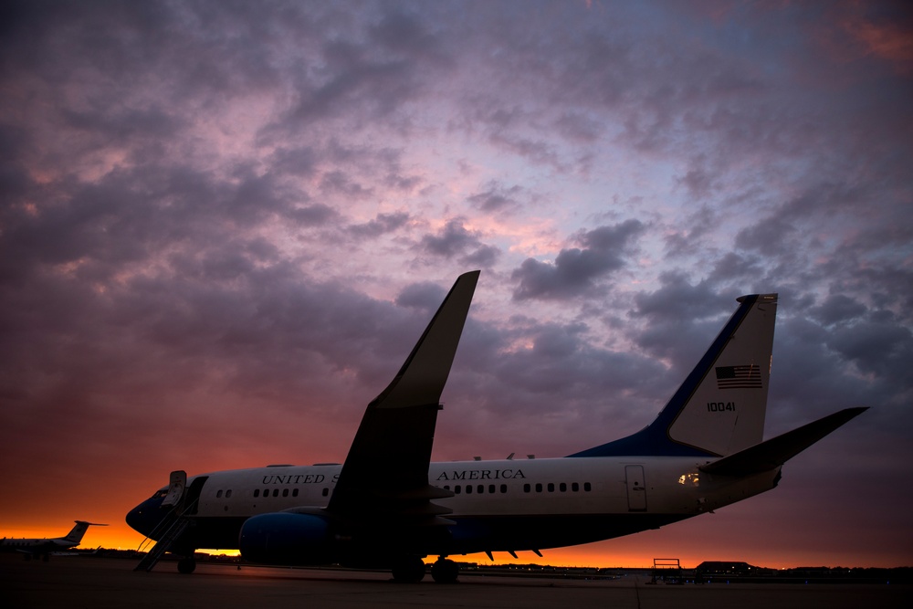 Sun rises over spectacular SAM aircraft