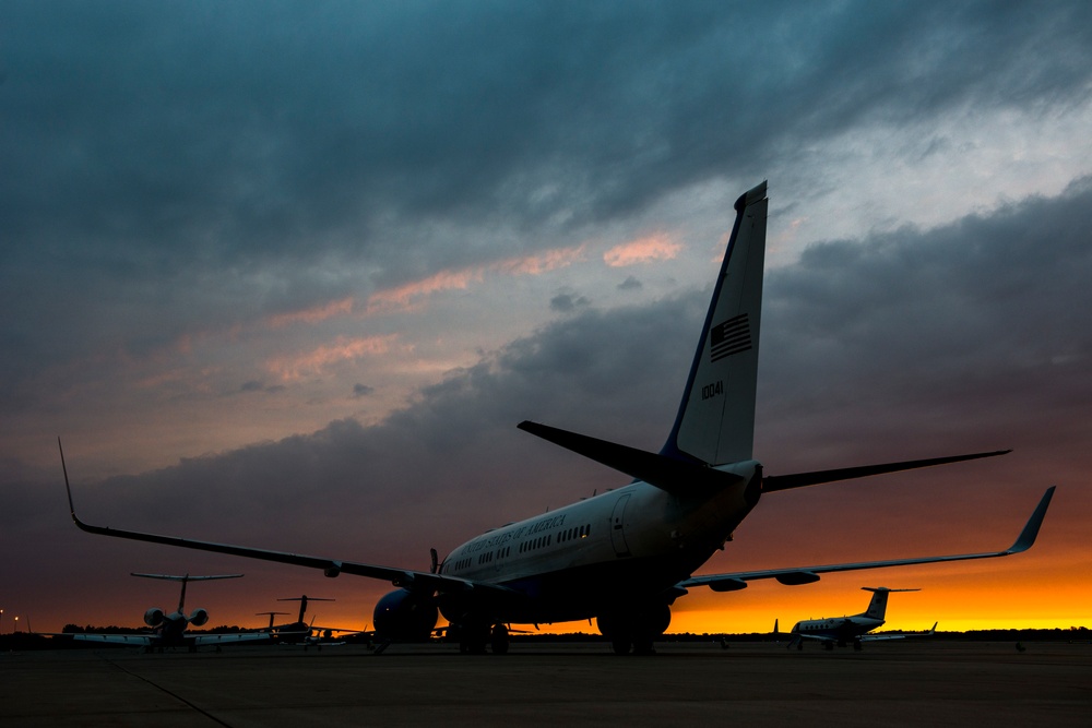 Sun rises over spectacular SAM aircraft