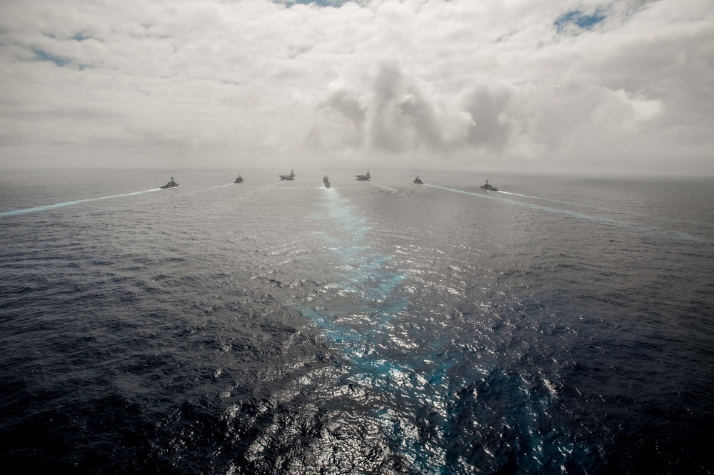 USS John C. Stennis (CVN 74) and USS Ronald Reagan (CVN 76) conduct dual carrier strike group operations