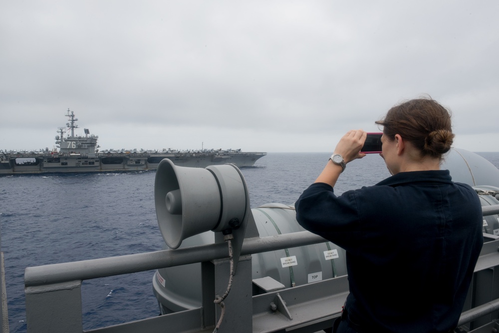 USS John C. Stennis (CVN 74) and USS Ronald Reagan (CVN 76) conduct dual aircraft carrier strike group operations