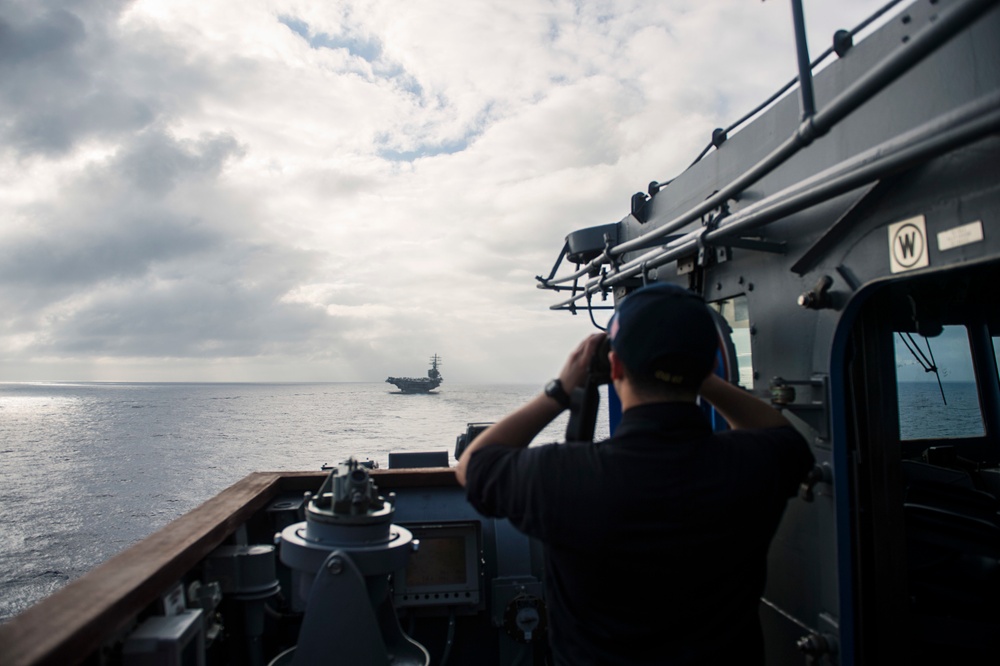 USS John C. Stennis (CVN 74) and USS Ronald Reagan (CVN 76) conduct dual aircraft carrier strike group operations