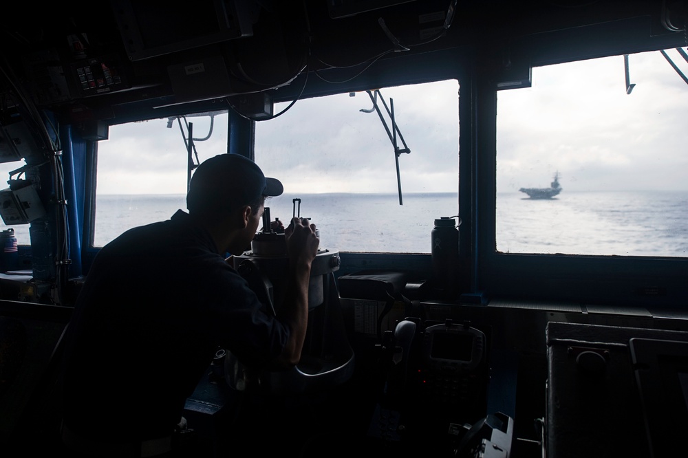 USS John C. Stennis (CVN 74) and USS Ronald Reagan (CVN 76) conduct dual aircraft carrier strike group operations