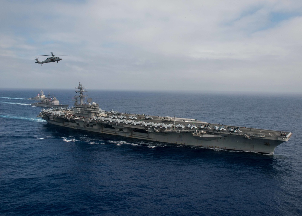 USS John C. Stennis (CVN 74) and USS Ronald Reagan (CVN 76) conduct dual aircraft carrier strike group operations