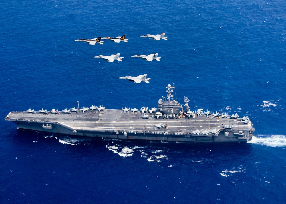 USS John C. Stennis (CVN 74) and USS Ronald Reagan (CVN 76) conduct dual aircraft carrier strike group operations