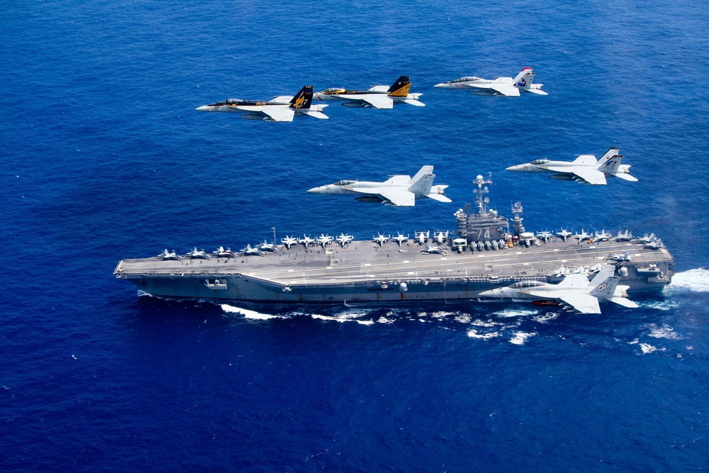 USS John C. Stennis (CVN 74) and USS Ronald Reagan (CVN 76) conduct dual aircraft carrier strike group operations