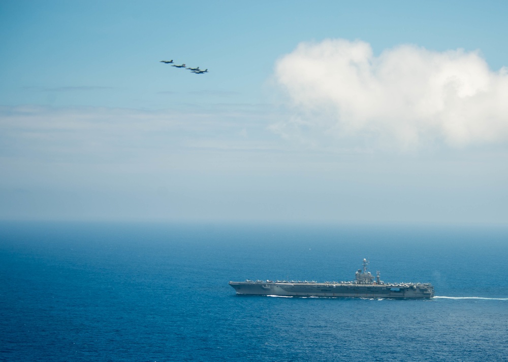 USS John C. Stennis (CVN 74) and USS Ronald Reagan (CVN 76) conduct dual aircraft carrier strike group operations