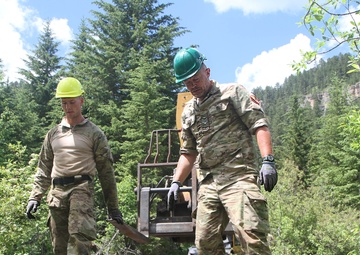 Danish Engineer Corps builds foot bridge within Black Hills