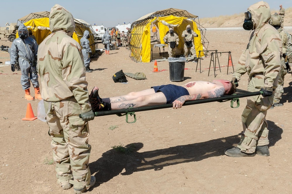 Service Members take part in CBRN and medical training