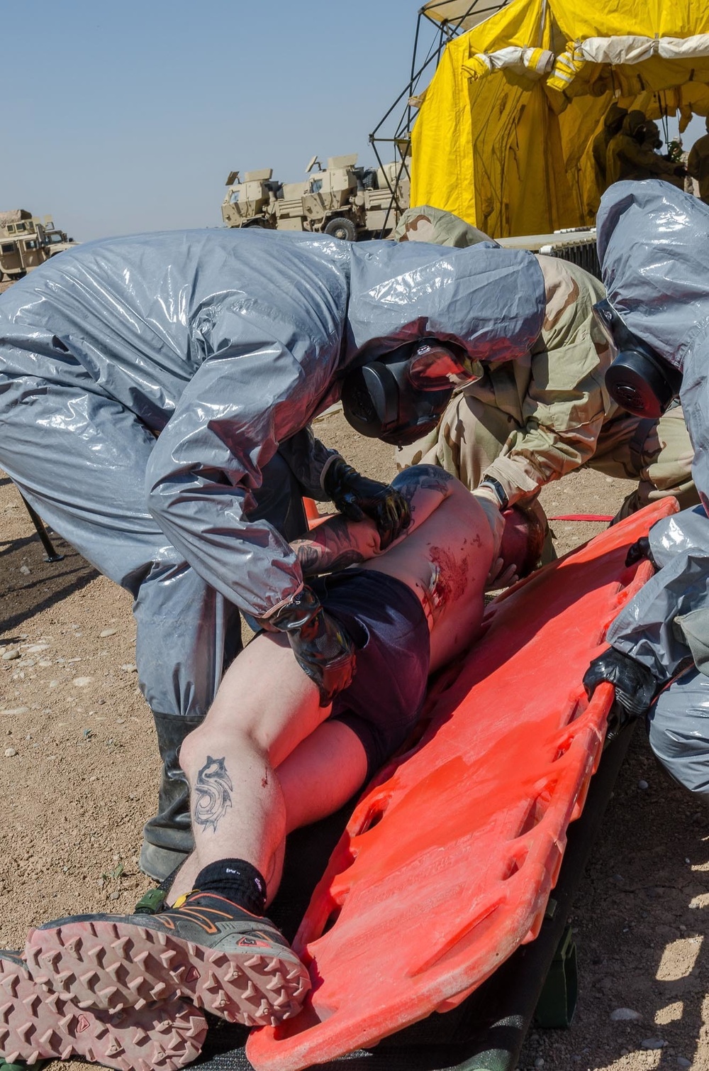 Service Members take part in CBRN and medical training