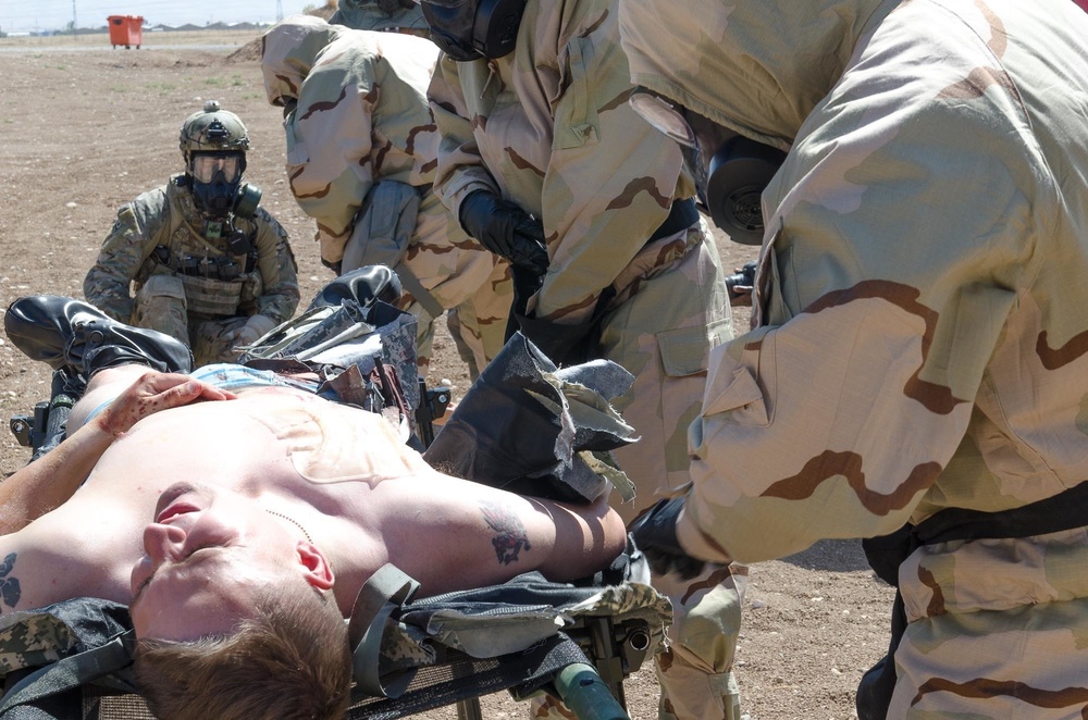 Service Members take part in CBRN and medical training