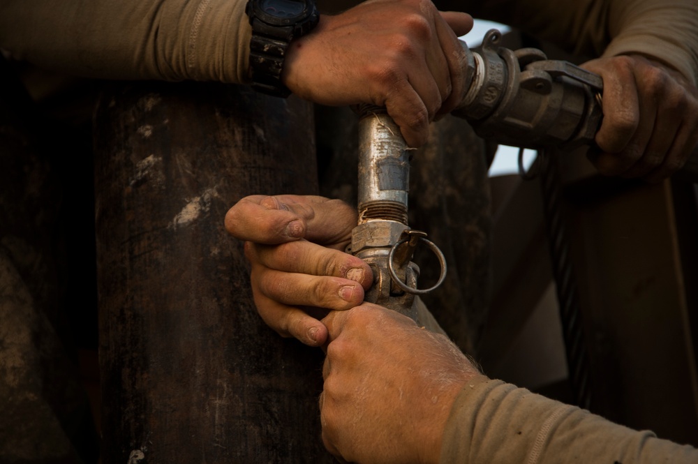 557th Expeditionary Red Horse Squadron Well Drillers