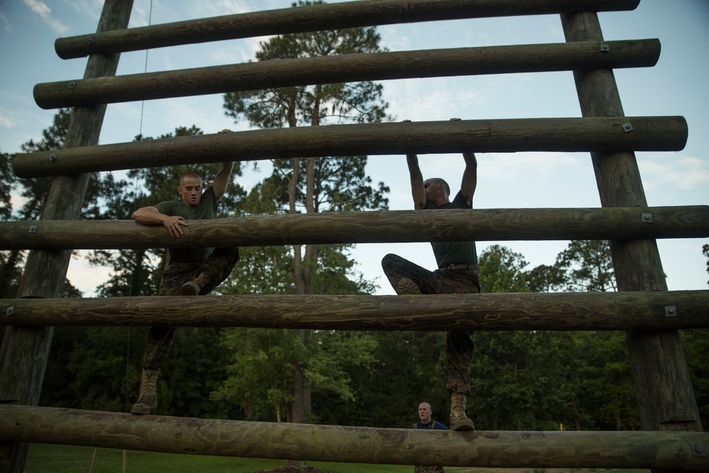 Marine recruits learn to tackle obstacles on Parris Island confidence course