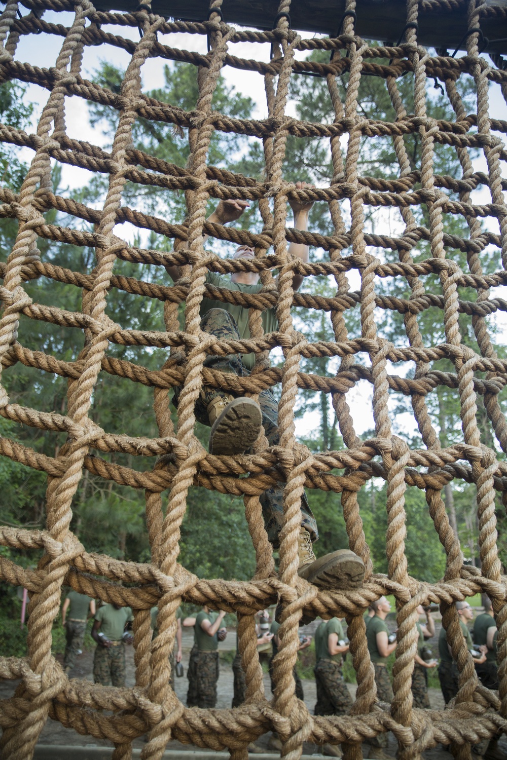 Marine recruits learn to tackle obstacles on Parris Island confidence course