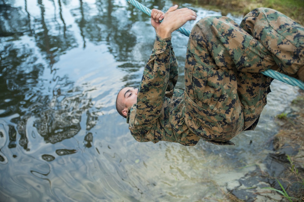 Marine recruits learn to tackle obstacles on Parris Island confidence course