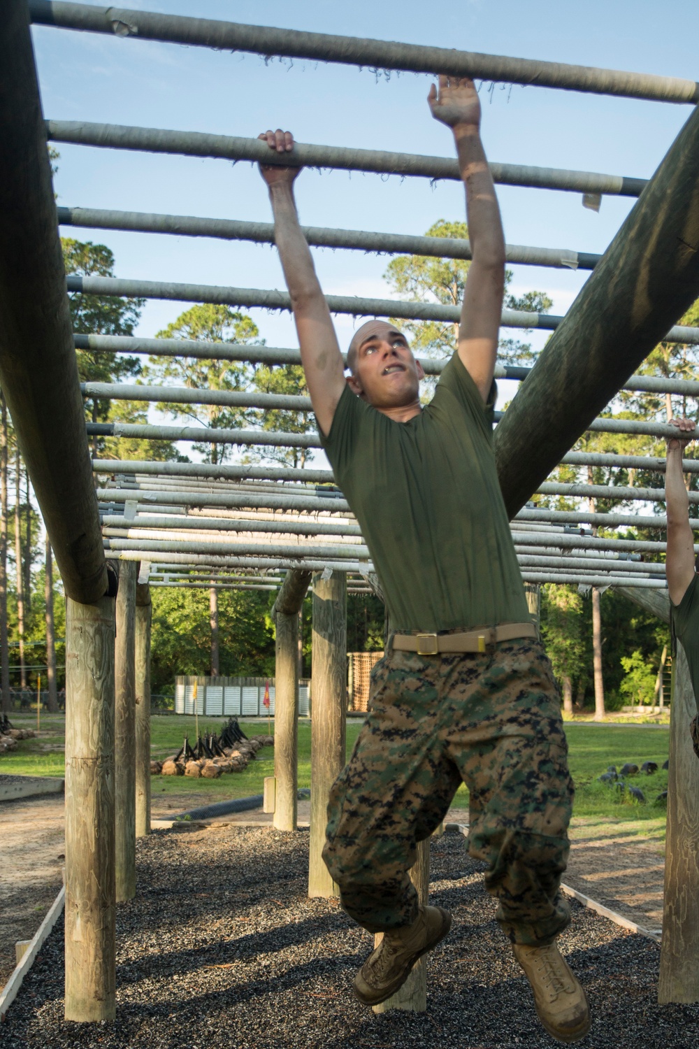 Marine recruits learn to tackle obstacles on Parris Island confidence course