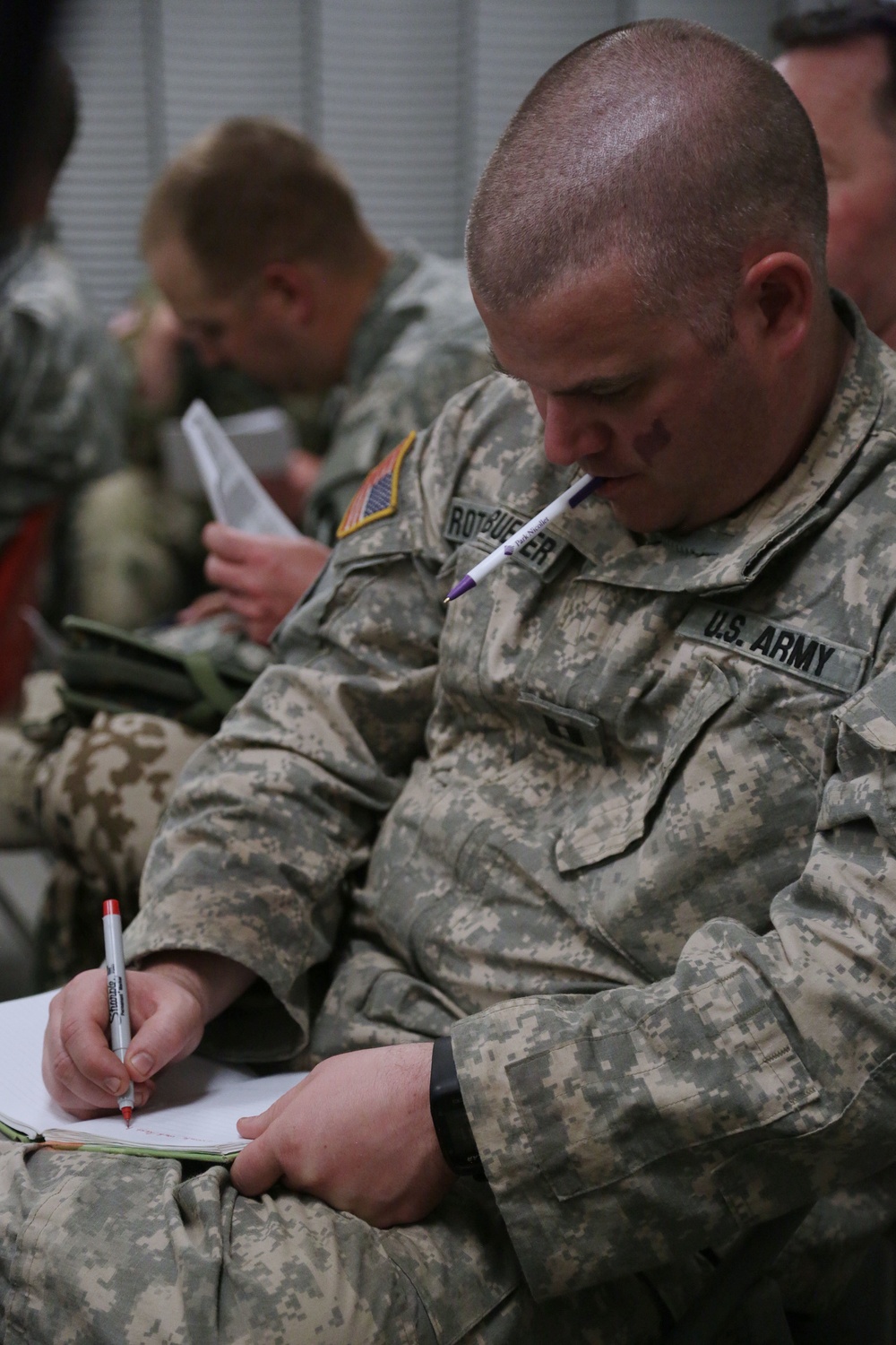 U.S. Army Soldier Takes Notes