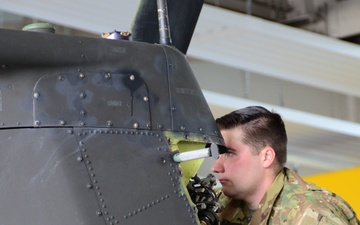 Charlie Company, 1st Battalion, 3rd Aviation Regiment (Attack Reconnaissance) Apache helicopter maintenances